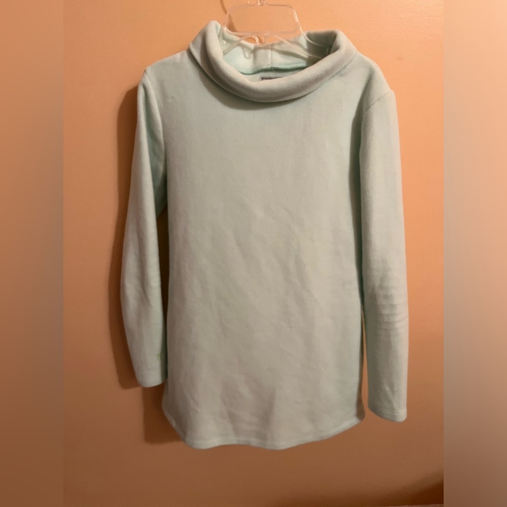LAST CHANCE | Dudley Stephens Vello Fleece Cobble Hill Turtleneck in Mint Green - Picture 2 of 8